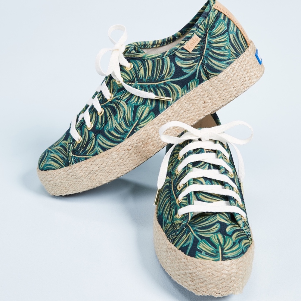 KEDS & RIFLE PAPER CO. TROPICAL LEAF SNEAKERS